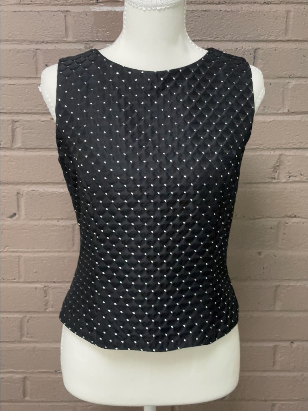 Scott McClintock Black Quilted Shell Top with Silver Dot M